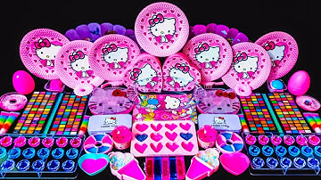 🌈HELLO KITTY Rainbow Slime🌈 | Mixing Random into Glossy Slime | Satisfying Slime videos ASMR