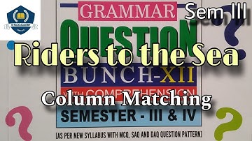 Class XII • Sem - 3 • Riders to the Sea • Column Matching MCQ • Duff & Dutt Solution