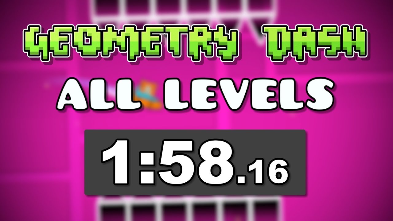 Geometry Dash 2 1 All Levels Any Speedrun In 1 58 World Record Gmd Tubular9 Youtube - el speed run que se parece a geometry dash roblox
