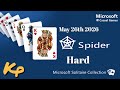 Microsoft Solitaire Collection - Daily Challenge - Spider Hard - May 26th 2026 - 2026-05-26