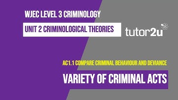 Variety of Crimes | WJEC Criminology | Unit 2 | AC 1.1 Revision