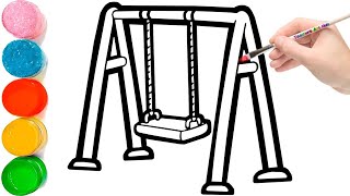 How to Draw a Swing Cradle for Kids | Draw Swing cradle #cradles #swing