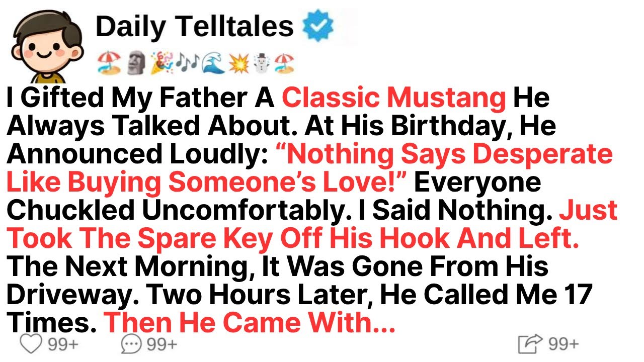 I Gifted My Father A Classic Mustang He Always Talked About. At His Birthday, He Announced Loudly...