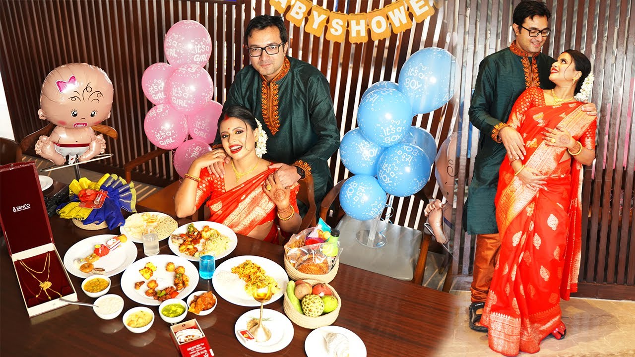 Our 7 months Baby Shower Bengali Sadh GlamWithMe YouTube
