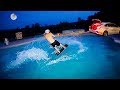 Surfing Across My Pool With My Car!