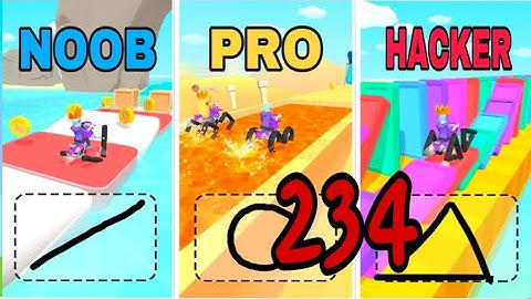 NOOB vs PRO vs HACKER in Scribble Rider ❤️ All Levels Gameplay