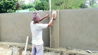 Plastering Pillar_ Bricks Compound Wall 2in1 Pillar Plastering with cement mixer|Speed plastering