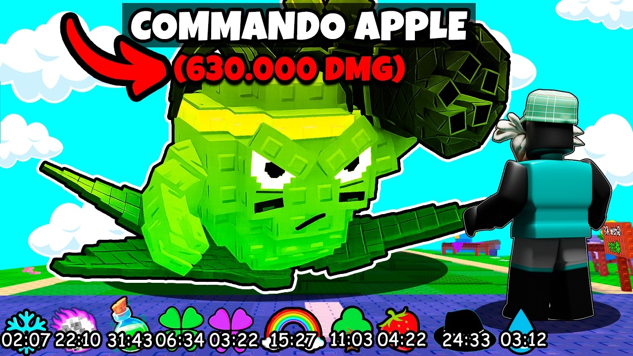 🍎 TESTEI a COMMANDO APPLE DE 1 MILHÃO de DANO no PLANTS vs BRAINROTS ...