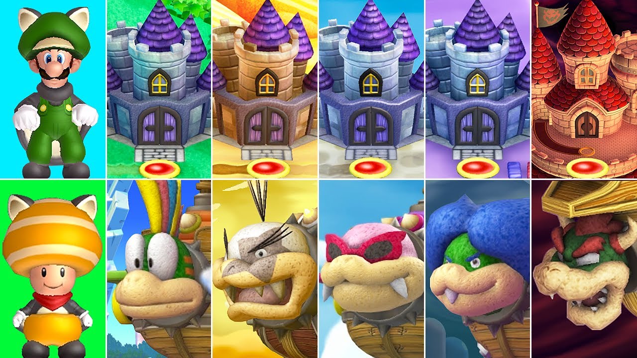 New Super Luigi U - All Castles, Towers & Airships (2 Player)