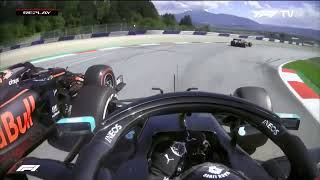 Lewis Hamilton onboard collision with Alex Albon 2020 Austrian GP