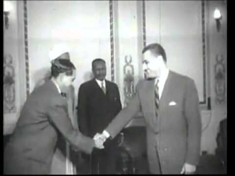 عبدالله خليل رئيس وزراء السودان مع عبد الناصر القاهرة 1958