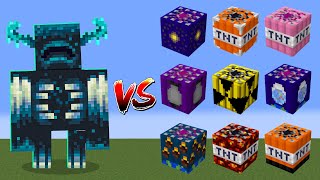 Warden vs All SUPER POWERFUL TNTs in Minecraft