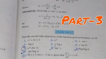 NCERT SOLUTION OF CLASS 12 MATHS EXERCISE 5.7 | CHAPTER 5 | Second Order Derivatives.