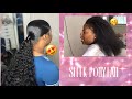 SLEEK PONYTAIL ON NATURAL HAIR || Sew Method ❗️❓