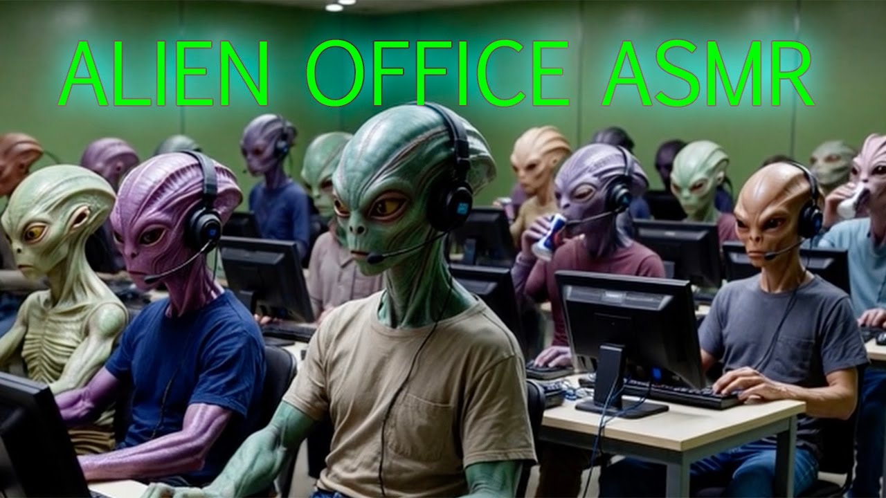 Funny Alien Typing ASMR 👽 Office Ambience • Keyboard Sounds • 2 Hours ...
