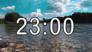 23 minute timer with Calm and Soft Music and background of river and nature Wealth