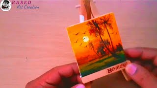 Sunset painting step by step with acrylic colour/ acrylic painting tutorial for beginners