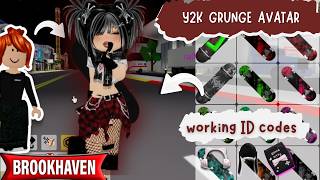 How to Make a Y2K Grunge Avatar in Brookhaven 🖤 | Working Outfit ID Codes (Roblox)