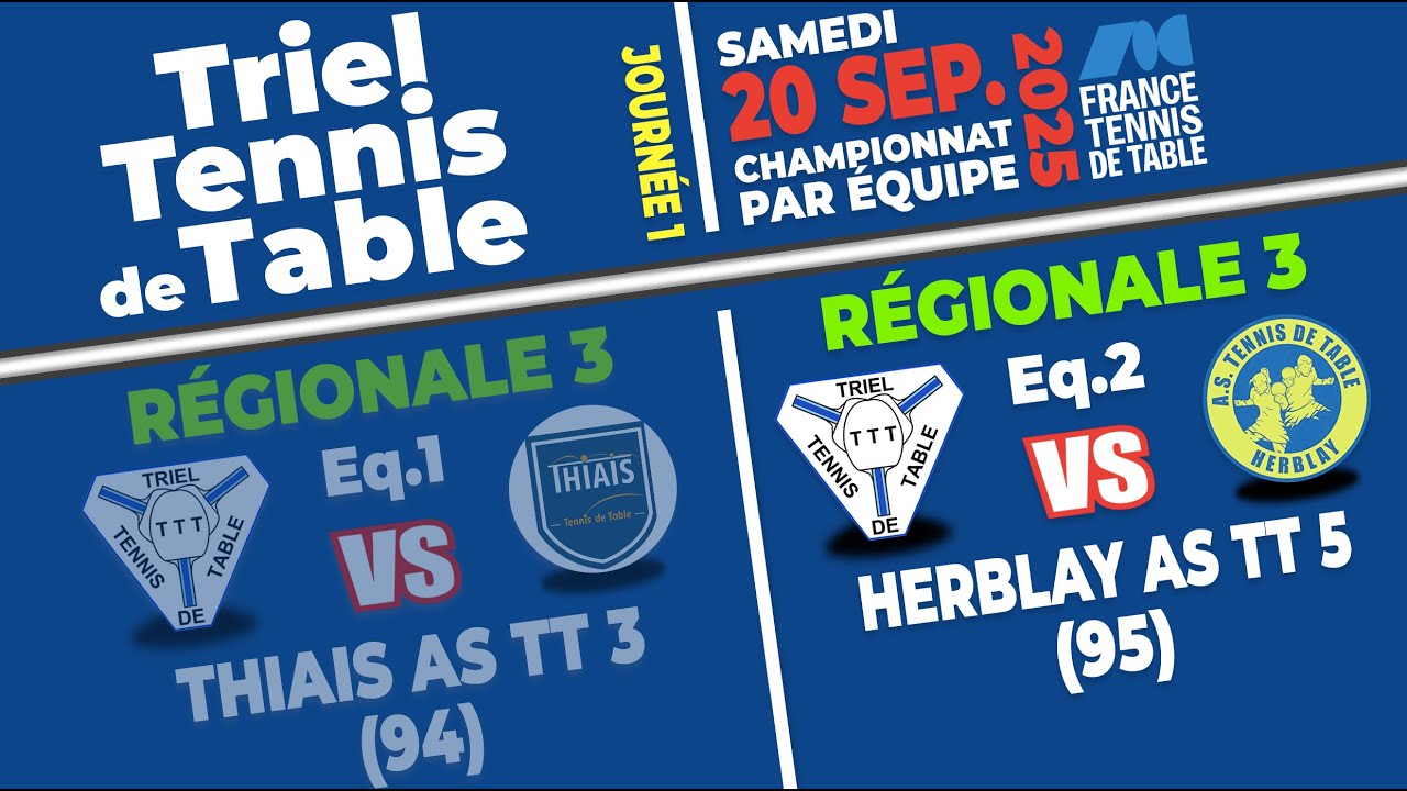 Régionale 3 • Triel TT 2 vs Herblay AS TT 5 (95) • Sam. 20 Sept. 2025