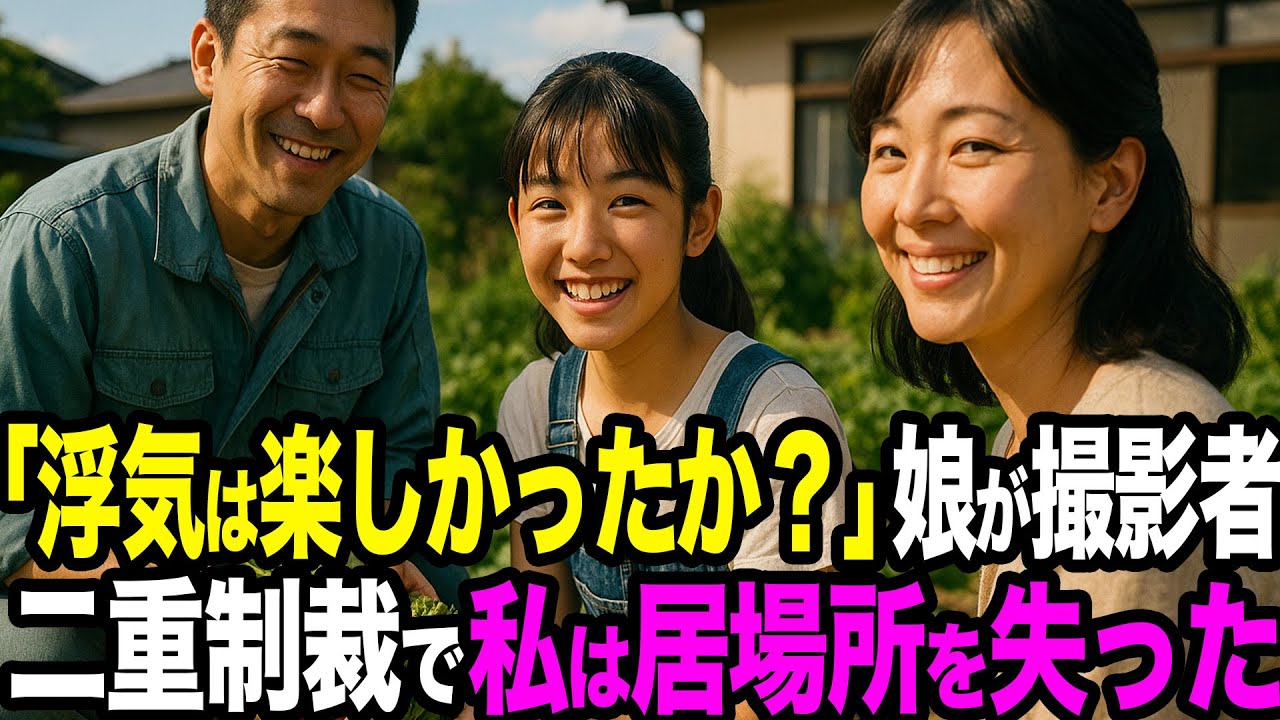 【シタ妻】「浮気は楽しかったか？」娘が撮影者と知った夫がみんなの前で公開→二重制裁で離婚・地域断絶…私は居場所を失った【修羅場朗読】
