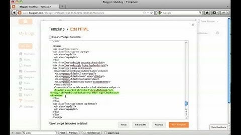 How to Delete the Footer Text in Blogger : Working on a Mac