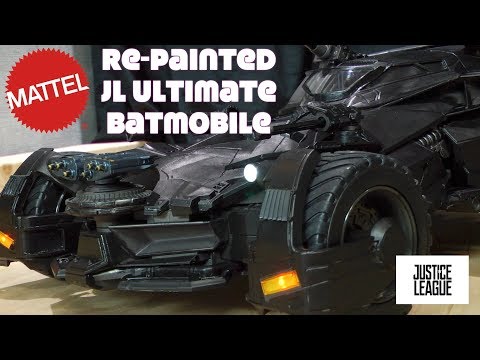 RE-PAINTED MATTEL JUSTICE LEAGUE ULTIMATE BATMAN BATMOBILE! 😮