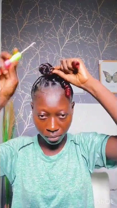  How to do simple braidless crochet braids curly puff || 5 MINS ...