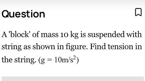 A block of mass 10 kg is suspended with two strings,Find the tensions __Class 9 & 11 @ Mass pulley