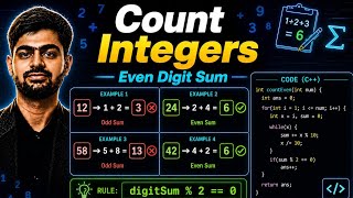 LeetCode 2180 | Count Integers With Even Digit Sum | C++ Solution
