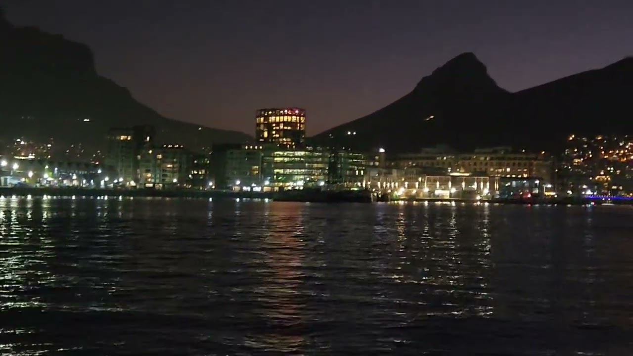 Historical & Cultural Waterfront-Cape Town at Night,- Table Top mt.