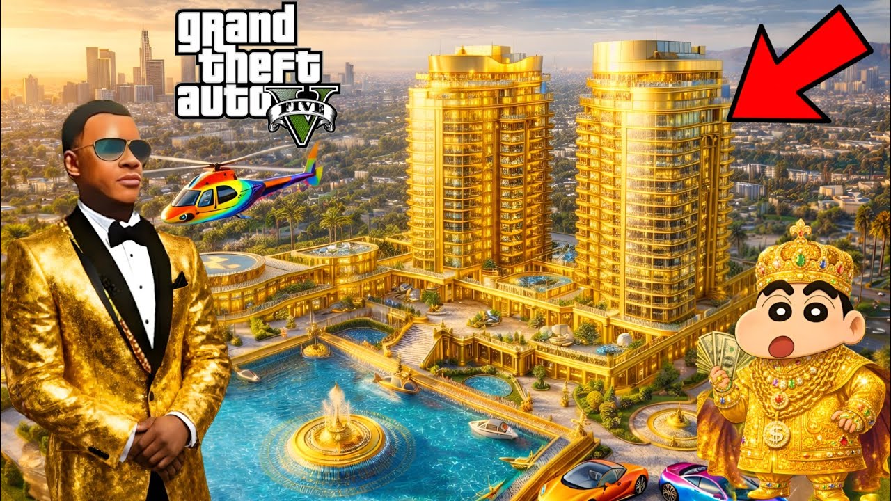 Franklin Or Shinchan Touch Anything Become Diamond Gold in GTA 5
