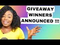 GIVEAWAY WINNERS ANNOUNCED !