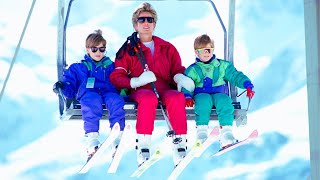 Princess Diana skiing with William and Harry compilation