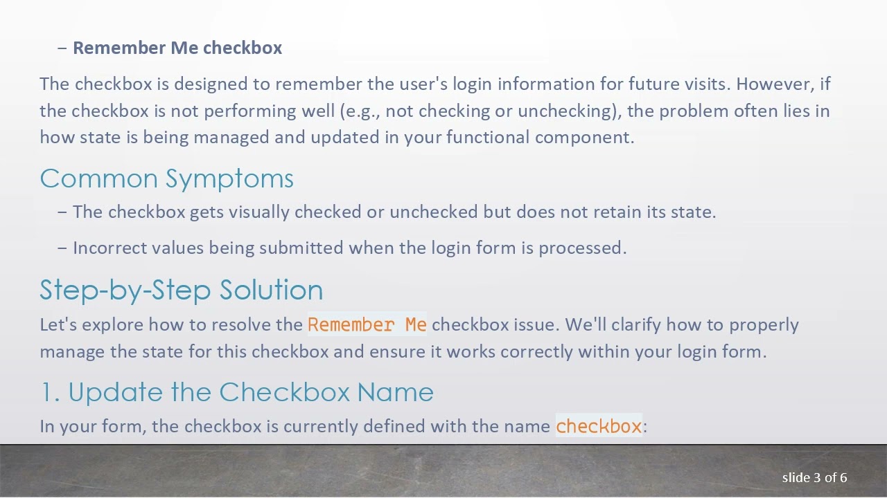 Solving the Remember Me Checkbox Issue in Your React Login Form