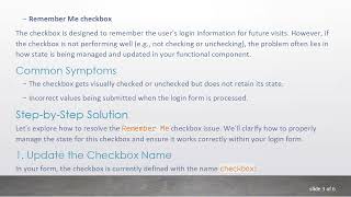 Solving the Remember Me Checkbox Issue in Your React Login Form