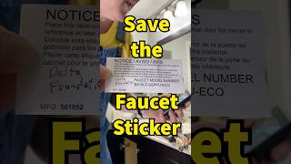 The Faucet Sticker You Should NEVER Throw Away! 🚰