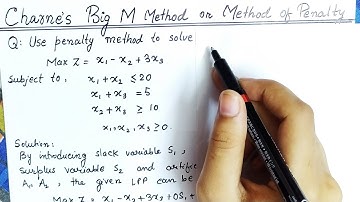 Lec-10 Big M Method Maximization Problem || In Hindi   || Solve an LPP Example || Operation research