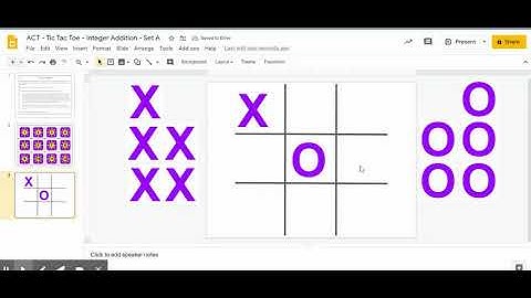Google Slides   Tic Tac Toe Activity Master