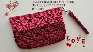 Dompet Rajut Terbaru Hemat Benang Motif Wajik Super Mudah Untuk Pemula / Crochet