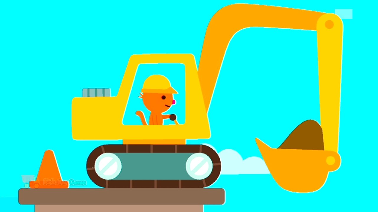 Digger Cartoons for Children Backhoe, Excavator and Crane