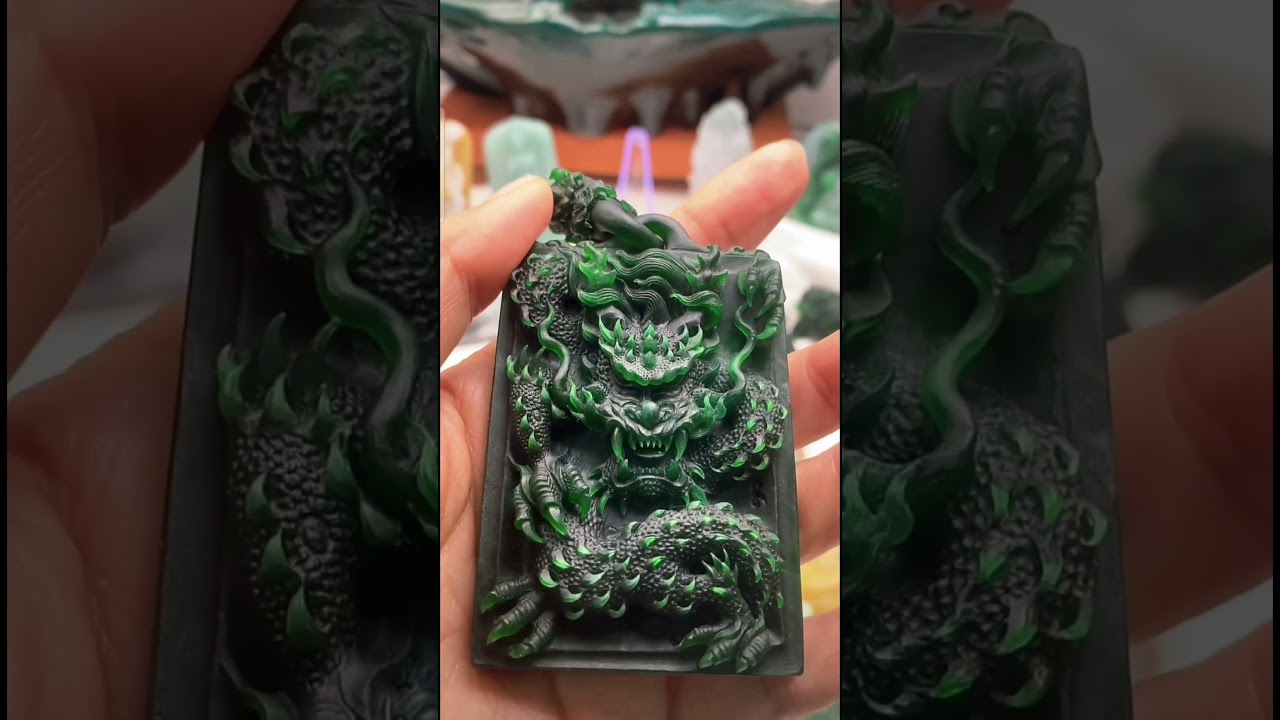 Top Collection Grade Imperial Green Jade Dragon Pendant crafted from premium Imperial Green Jadeite