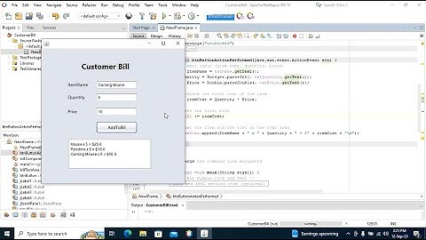 Customer Bill Using Java | Java Tutorial Using Netbeans