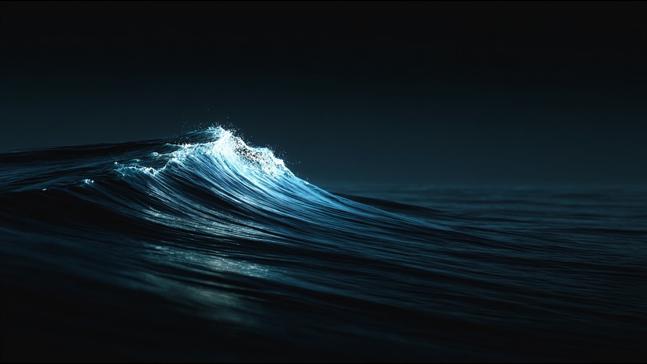 Night Ocean Sounds for Deep Sleep -  Navy Blue Calm (10 Hours)