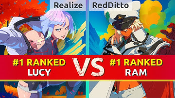 GGST ▰ Realize [UMISHO?] (#1 Ranked Lucy) vs RedDitto (#1 Ranked Ramlethal). High Level Gameplay