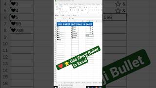 Use Emoji 😄💩👻 Bullet in Excel #excel #exceltips #excelhacks #shorts #exceltips