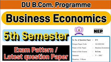 Business Economics Bcom Prog 5th semester previous year question paper du sol / Regular 