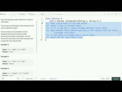 Isomorphic Strings [[Leetcode]] Java
