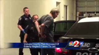 Son arrested after mom, 82, found with flies in open wounds