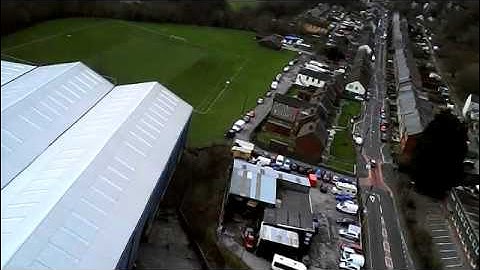 Syma X5C-1 Quadcopter Drone short altitude test flight in windy conditions