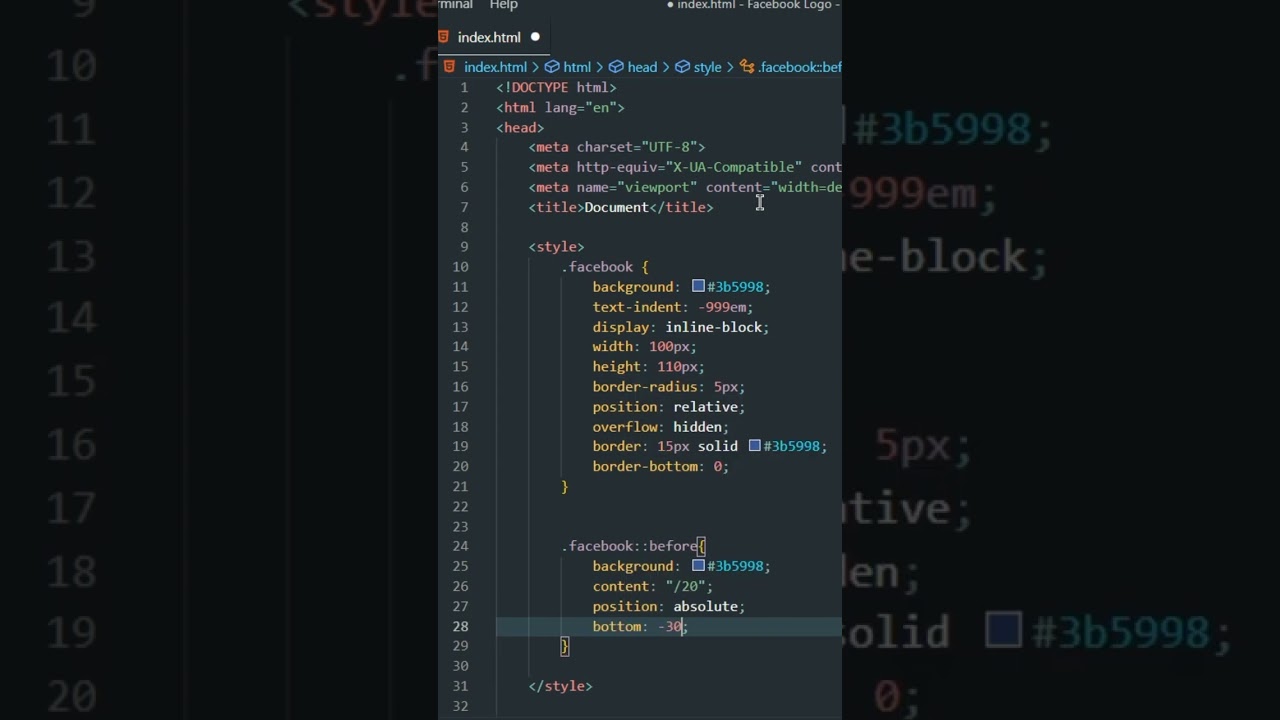Как сделать логотип Facebook? | Html Css